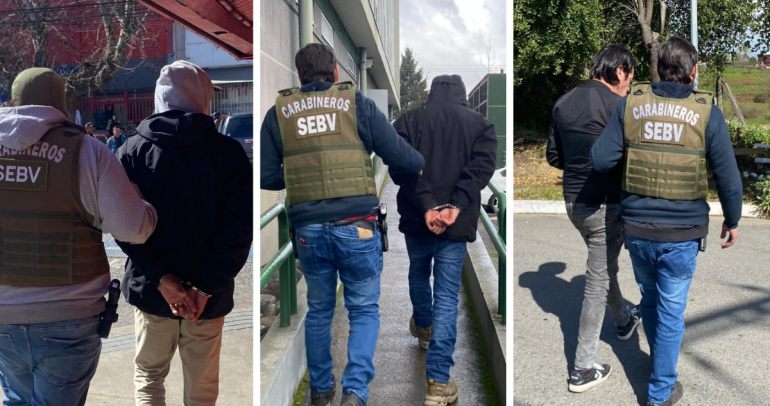 Funcionarios del SEBV durante operativo para capturar prófugos de la justicia en Ñuble