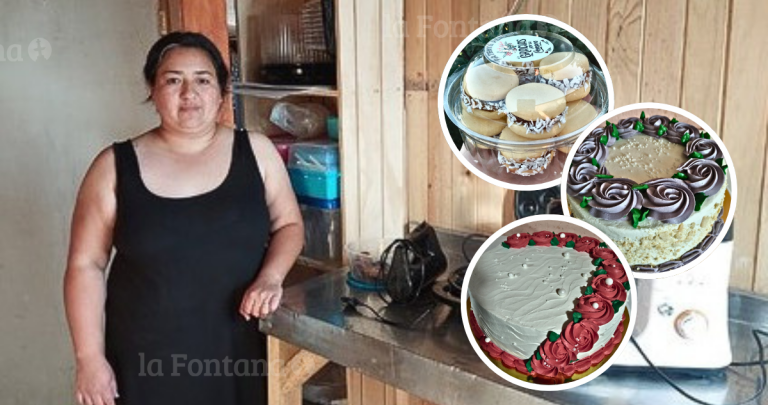 La emprendedora Ana Molina y algunos de sus productos. Fotos: Levantemos Chile.