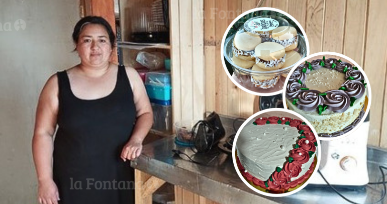 La emprendedora Ana Molina y algunos de sus productos. Fotos: Levantemos Chile.