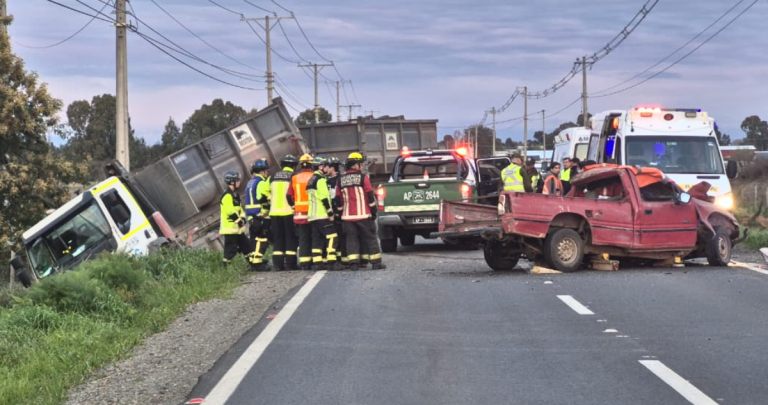 Accidente fatal en Ruta N-48 entre Bulnes y Quillón: conductor murió tras choque con camión