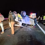Colisión entre 2 vehículos deja 5 personas involucradas en Ruta 5 Sur de Bulnes