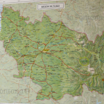 Mapa de Ñuble con rutas y ciudades principales. Fotografía Mapa de Editorial Compass