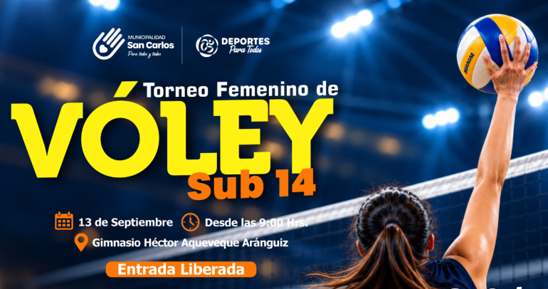 San Carlos recibirá torneo femenino de vóleibol Sub-14 este domingo entrada es gratuita