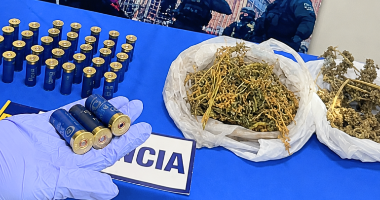 Un detenido en Cobquecura con cannabis y 36 municiones de escopeta en su domicilio