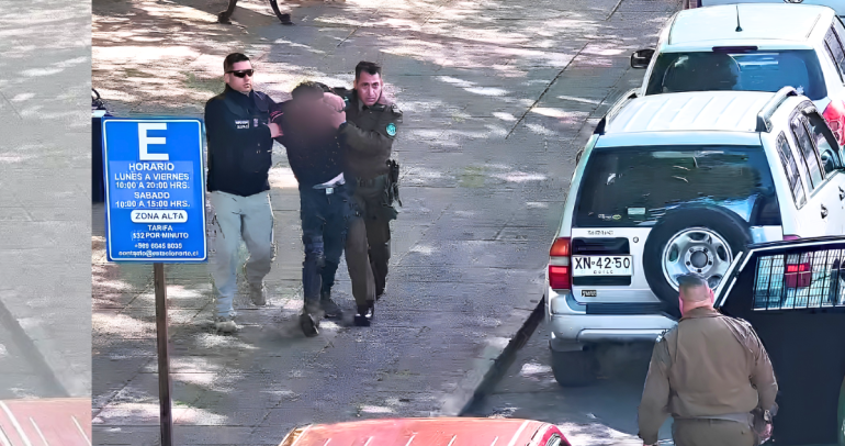 La detención del sujeto. Foto: Carabineros.