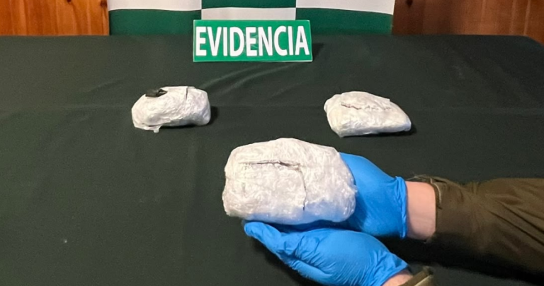 Incautan cocaína, pasta base y ketamina equivalentes a 3.000 dosis en bus interprovincial en Ñuble