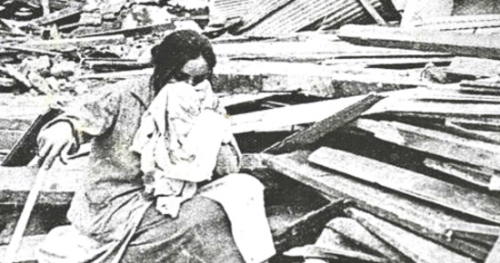 Damnificados tras Terremoto de Chillán, de 1939.